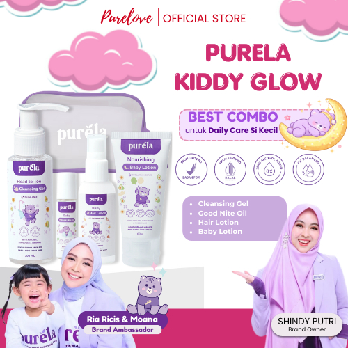 Purela Skincare Baby Paket Kiddy Glow 4in1 Perawatan Kulit Anak