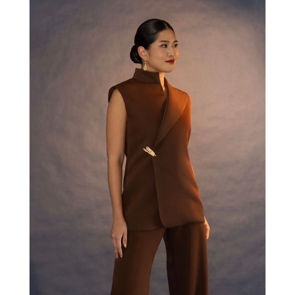 FLOMORS - RILLE TOP BROWN