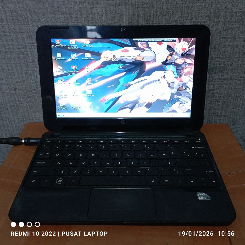 Notebook Hp mini 120-1014TU windows 7 Prosesor Intel Atom Ram1gb HDD250gb Lcd10in mesin Normal gak a