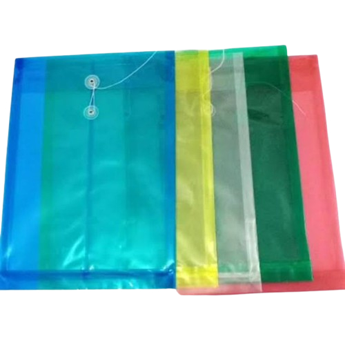 Map Plastik Tali Transparan F4 - Warna Merah, Putih, Hijau, Biru, Kuning