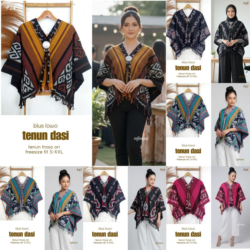 Atasan Batwing Etnic Ori Tenun Troso