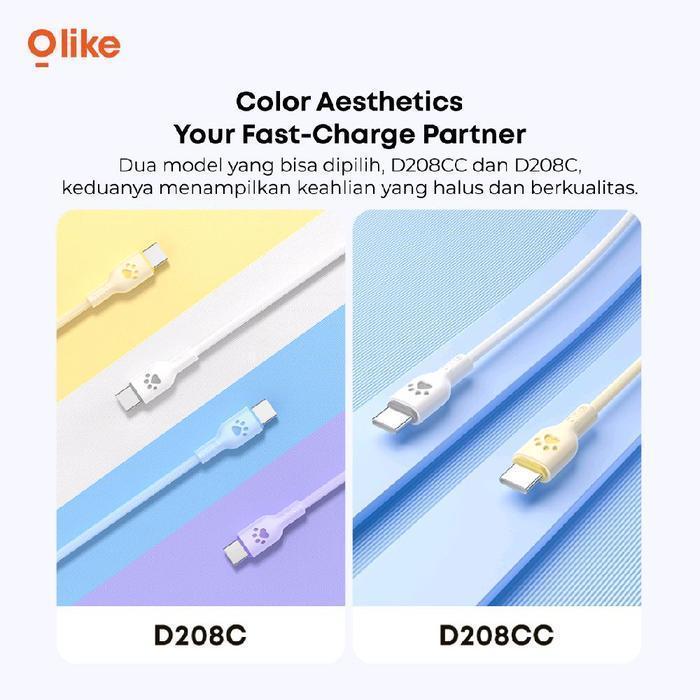 (SATUAN) Olike D208C 2.4 / D208CC 60W Series Data Cable – High-Speed Charging Cable for All Devices 