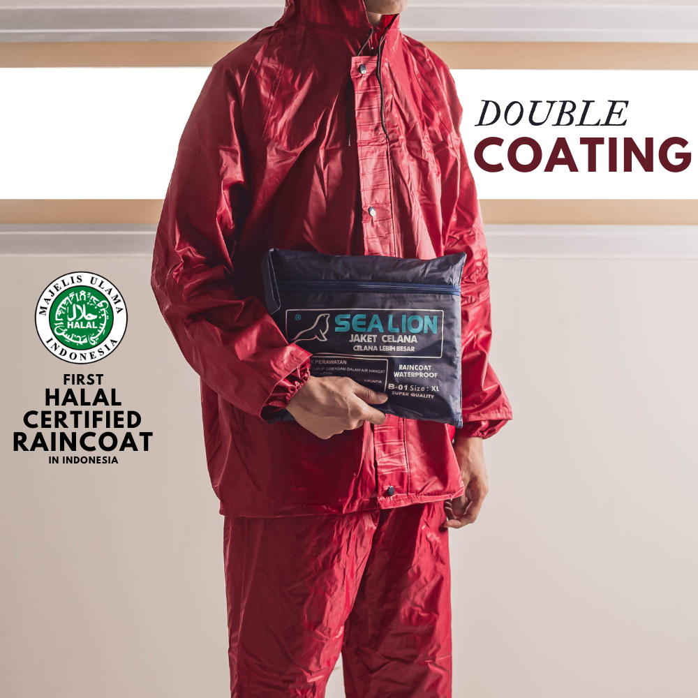 Jas Hujan Pria Tebal dan Kuat Premium Setelan Anti Rembes