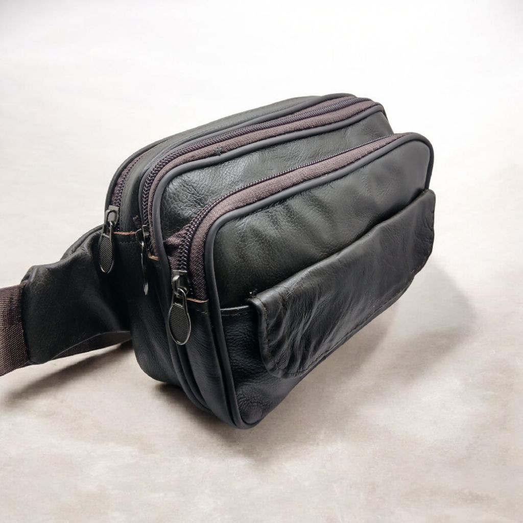 waistbag asli kulit sapi tas pinggang pria