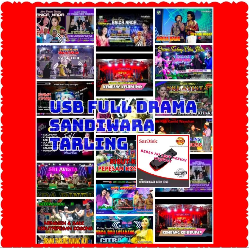FLASHDISK SANDIWARA TARLING-KASET DVD TARLING SANDIWARA-USB FLASHDISK DRAMA TARLING SANDIWARA