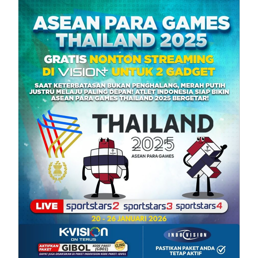 Voucher Paket K-Vision Asean Para Games Ayo Dukung Indonesia Kvision