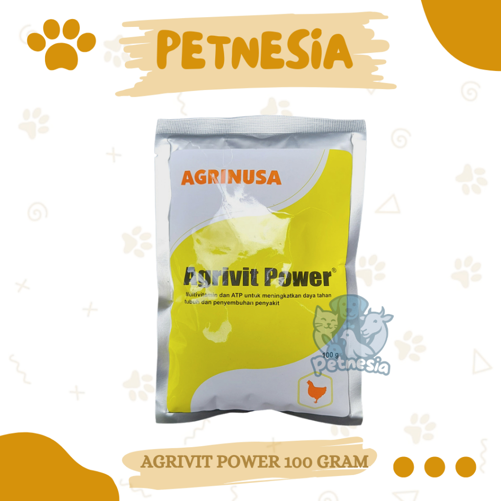 AGRIVIT POWER 100 GRAM - Multivitamin dan ATP Untuk Antibodi Ayam Sapi Kambing Babi