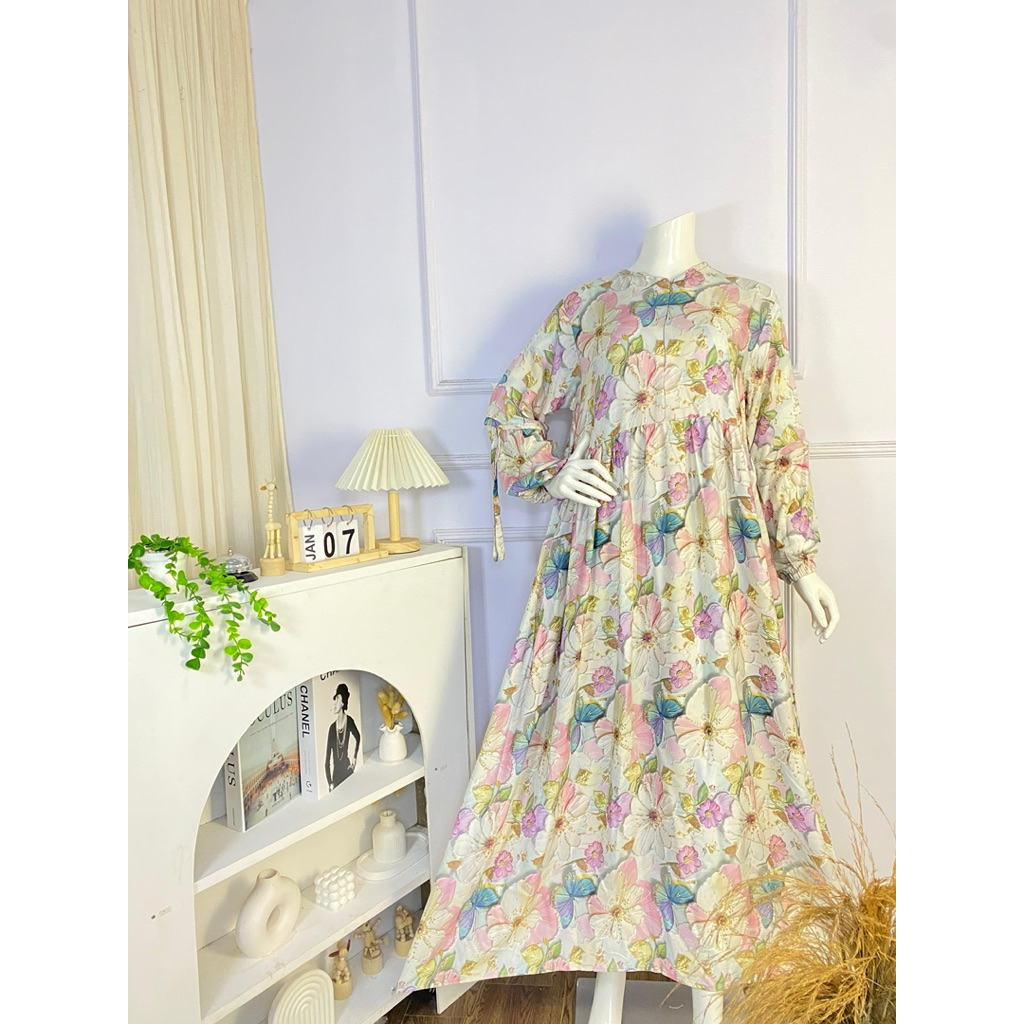 Gamis balon kombi rempel non rempel/Gamis/Gamis rempel/Gamis cantik