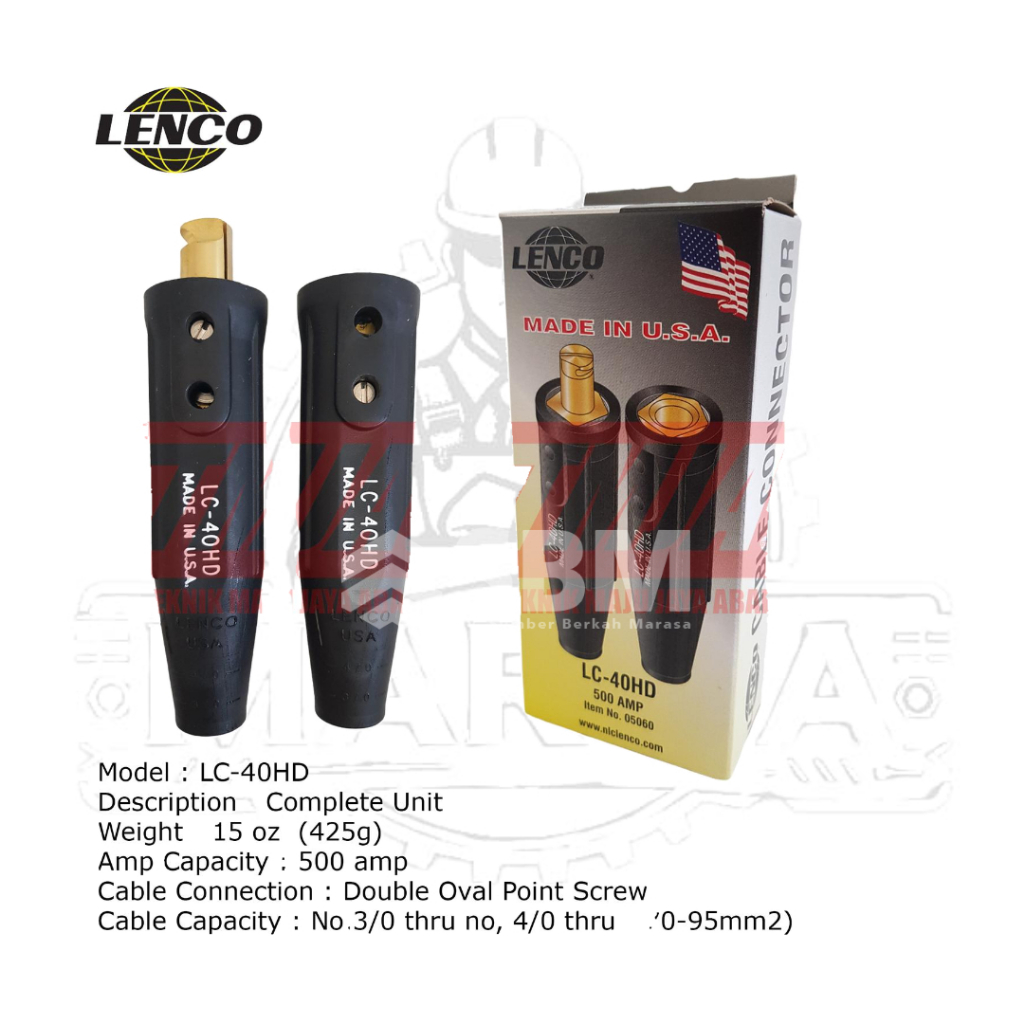 LENCO CABLE CONNECTOR LC40-HD UNTUK WELDING(LAS)