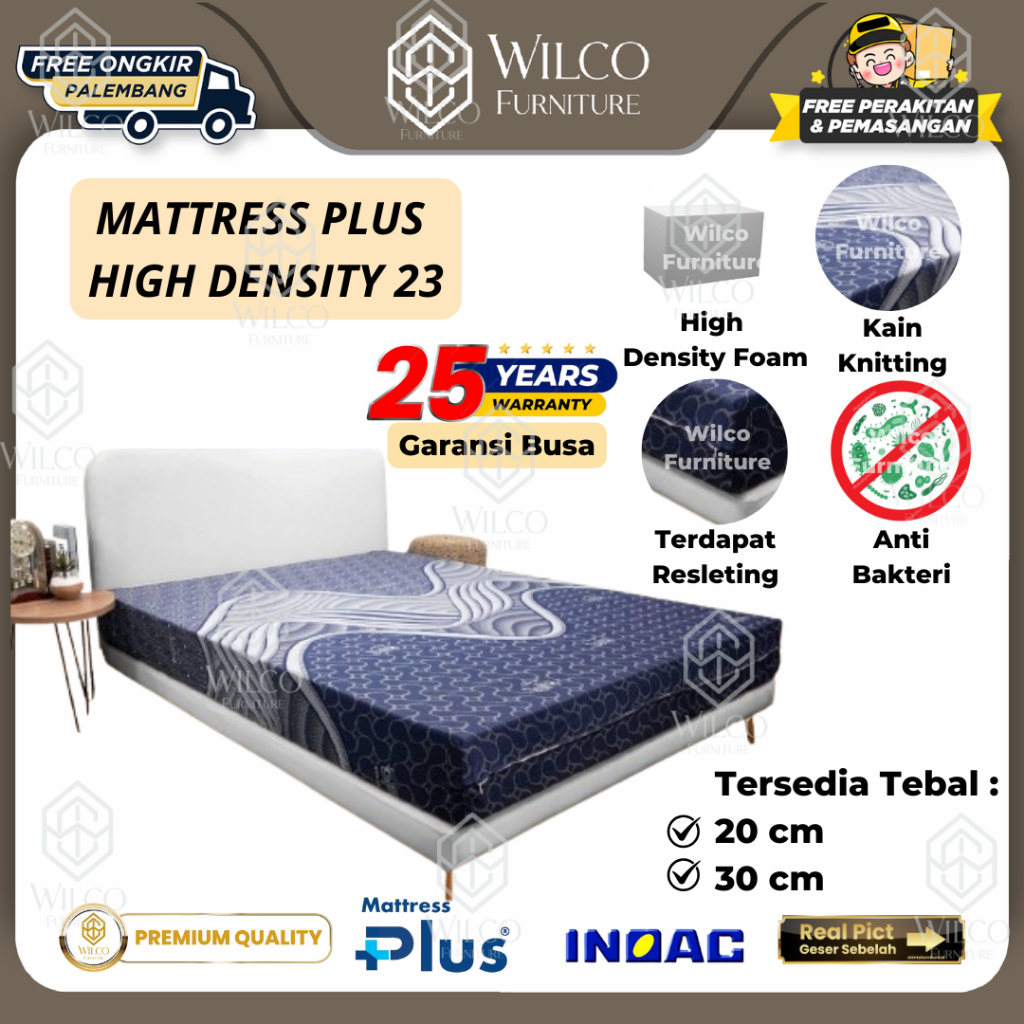 Inoac Kasur Busa Bright Matras Plus + Density D 23 Tebal 30cm / Kasur Inoac PLG - Matras Aja, 20x120