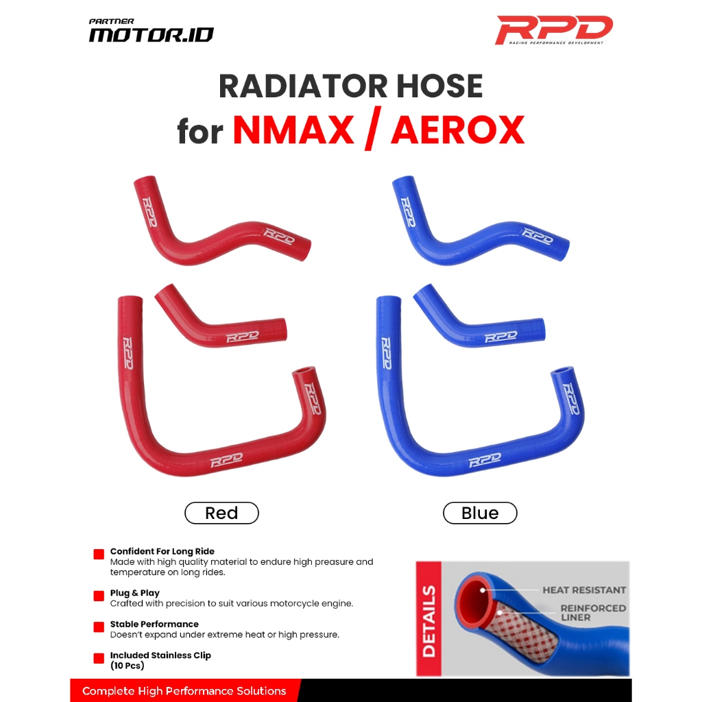 SELANG RADIATOR YAMAHA NMAX YAMAHA AEROX 155 - RADIATOR HOSE RPD YAMAHA NMAX 155 YAMAHA AEROX 155