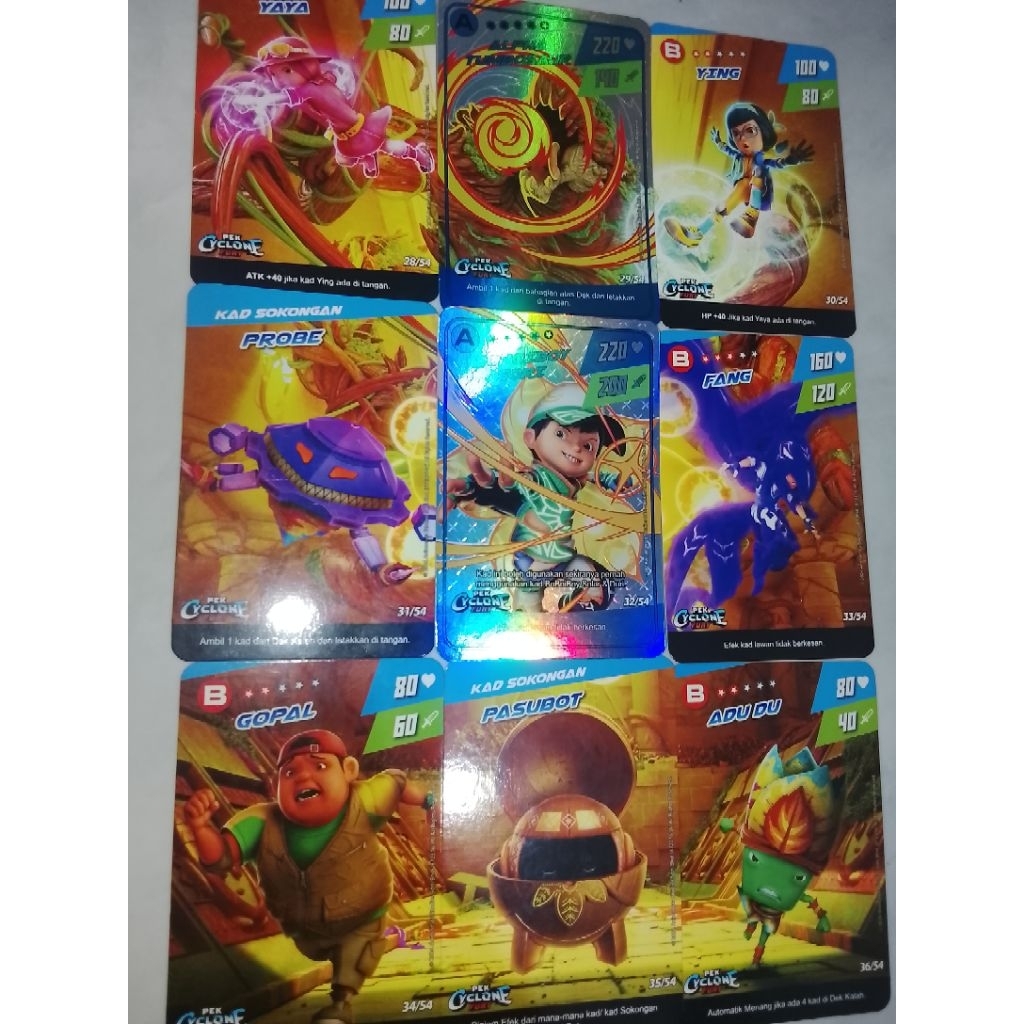 Monsta Galaxy Card Poster Boboiboy Sori Pek Cylone Fury