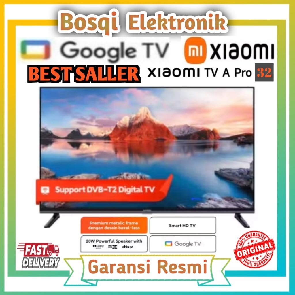 Xiaomi Google TV A 32 Pro | Smart TV LED HD | Speaker 20W | Dolby Audio | DTS-X, DTS Virtual RAM 1,5