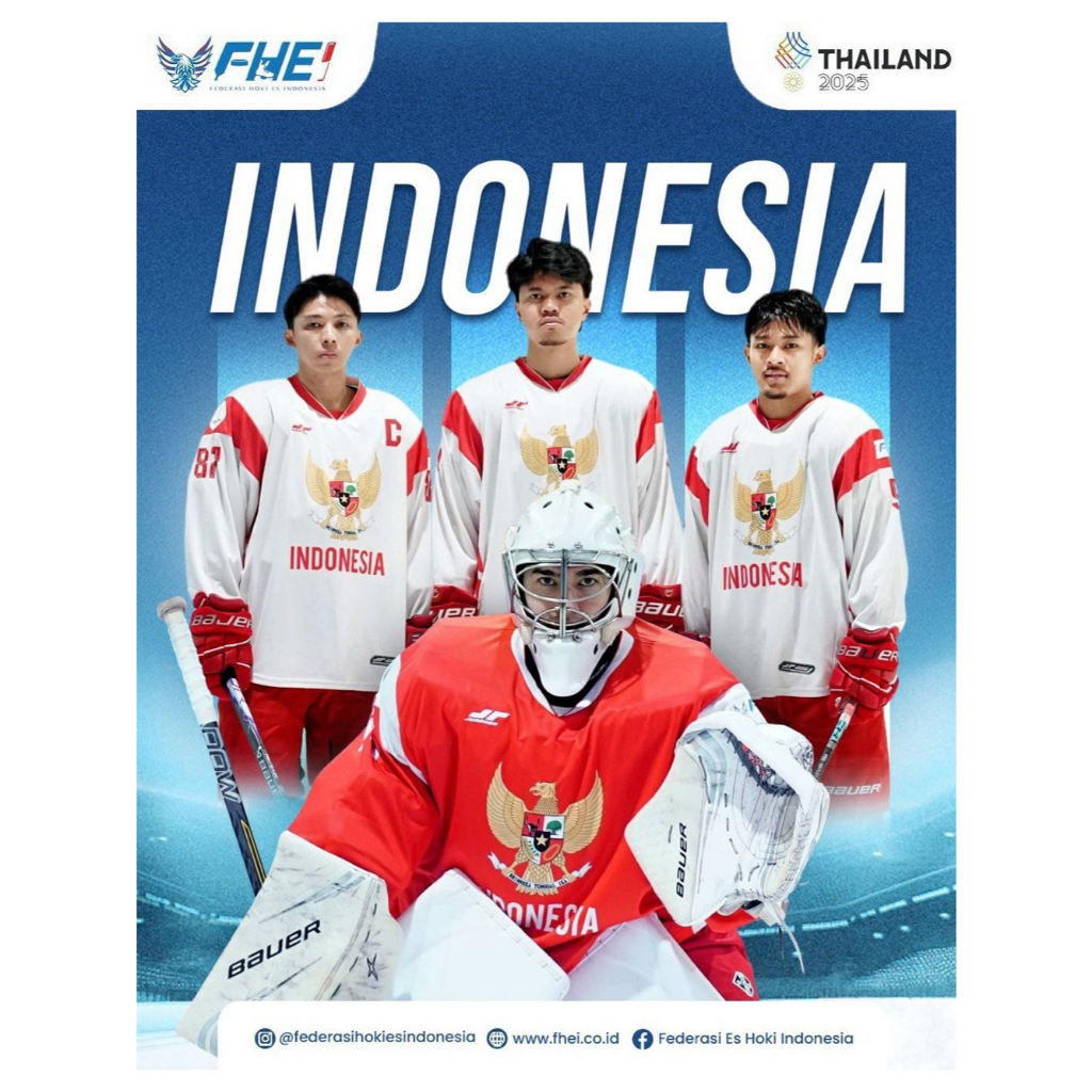 CUSTOM: WHITE - Jersey Timnas Hoki Es Indonesia – Official National Team Edition