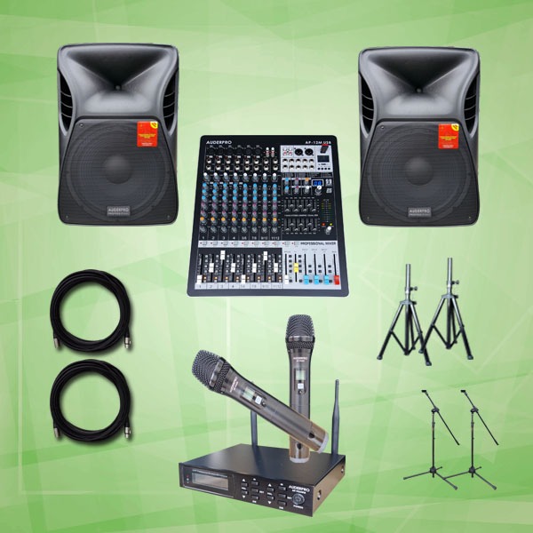 SOUND SYSTEM PAKET PRO AUDIO MEETING AUDERPRO X-CLASS X9 MULTI FUNGSI (RUANG SEDANG) KUALITAS BAGUS 