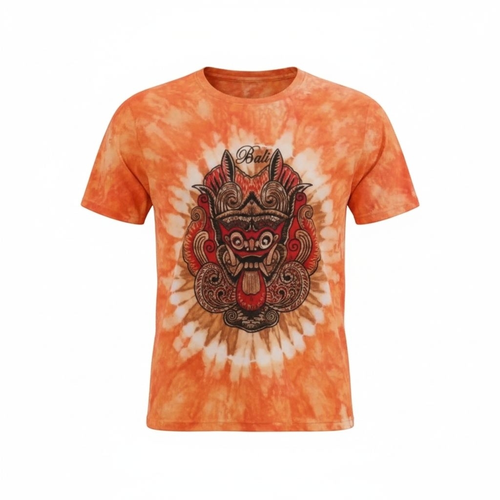 Kaos Bali Pria Tie Dye Barong | Kaos Distro Bali | T-Shirt Pantai Adem Unisex