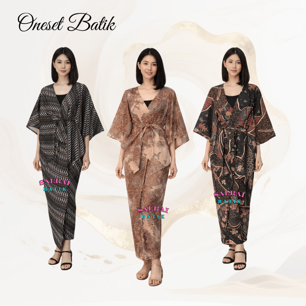 Stelan Kebaya Wanita Modern Rok Lilit Batik dan outer pita batik setelan kondangan wanita dewaa