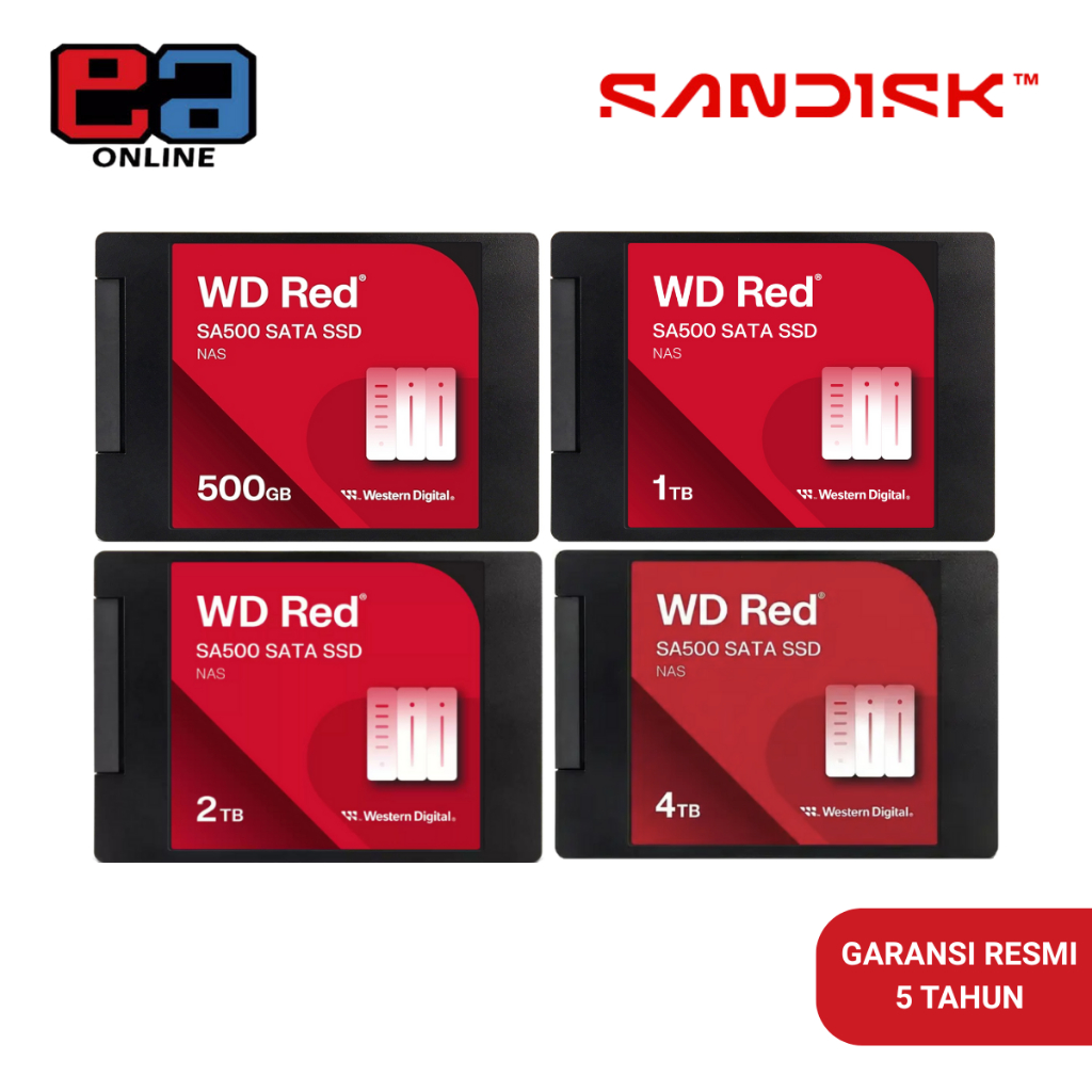 WD Red SA500 SSD 500GB / 1TB / 2TB / 4TB SATA III