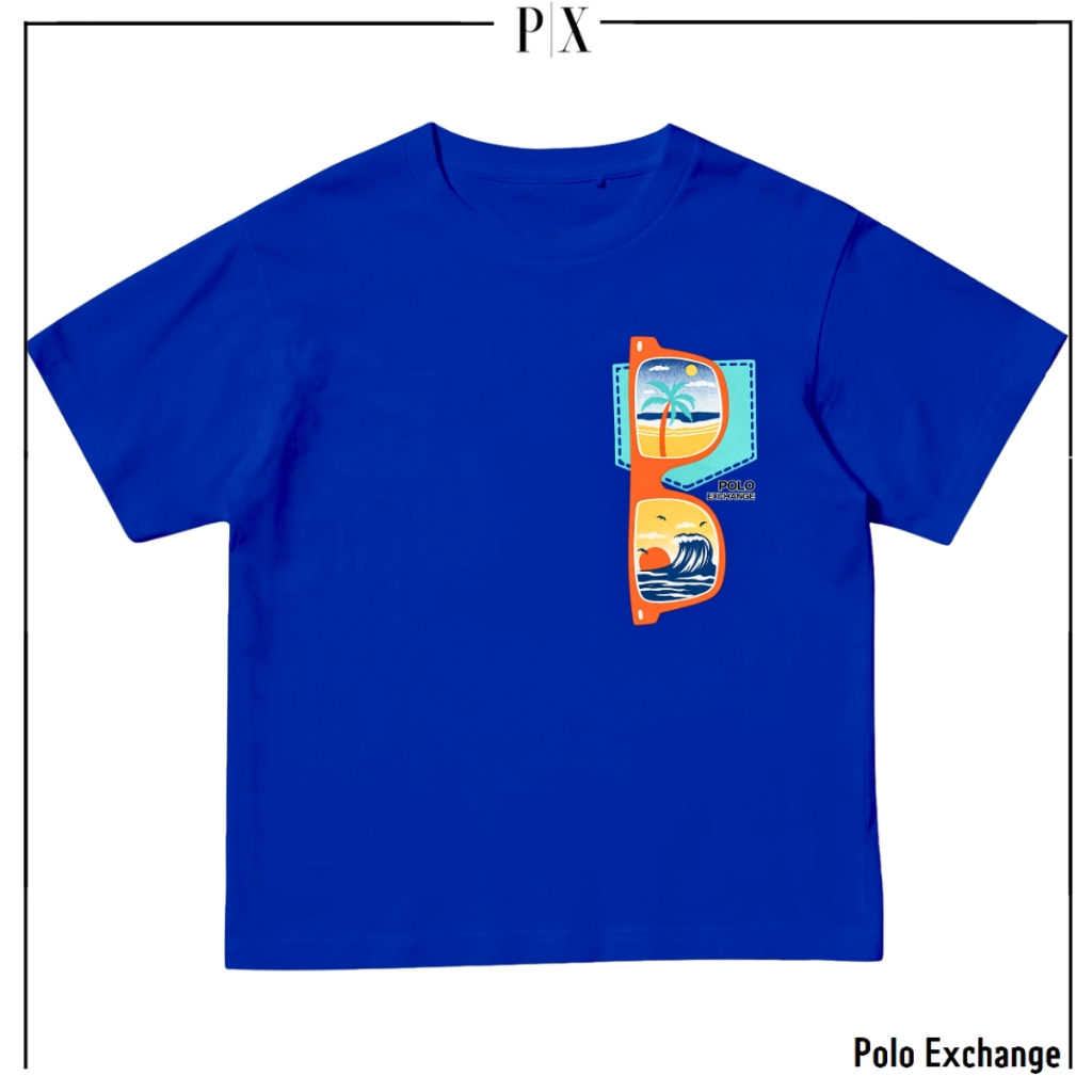 Kaos Anak Unisex Polo Exchange 9015 Katun Spandex Sablon DTF Kacamata Tshirt Anak Laki Perempuan