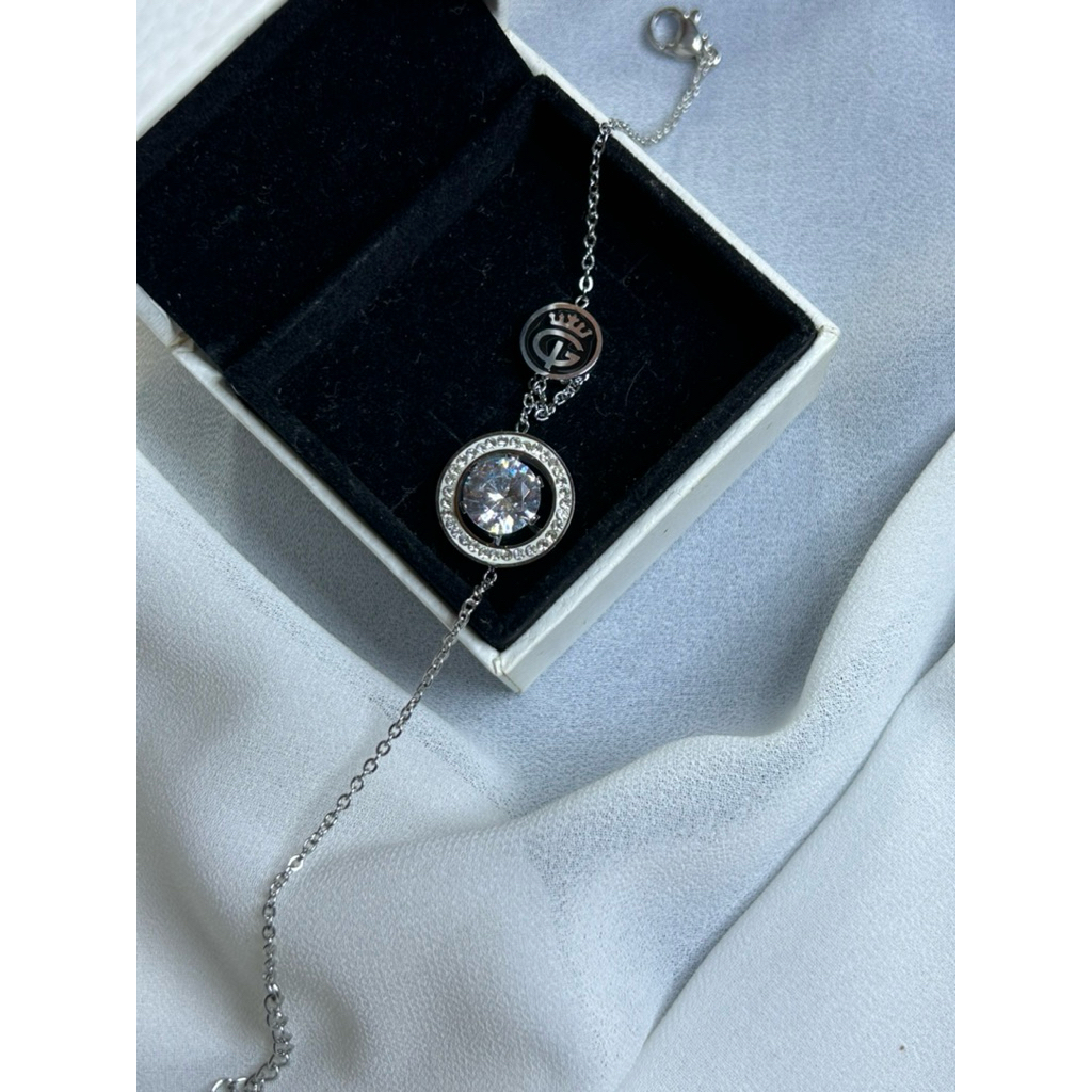 gelang titanium diamond bulat/ gelang rantai titanium