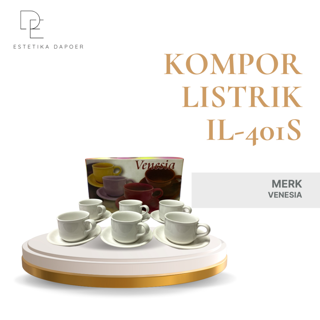 Cangkir Lepek Venesia Trisensa (Set 6) |  Cangkir Lepek Kado | Cangkir Lepek Warna Warni