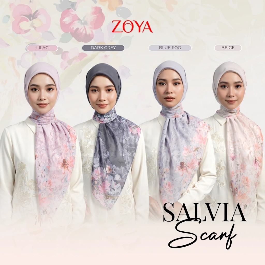 Zoya - Salvia Print Scarf - Kerudung Hijab Segi Empat Motif Premium - Box zoya baltos