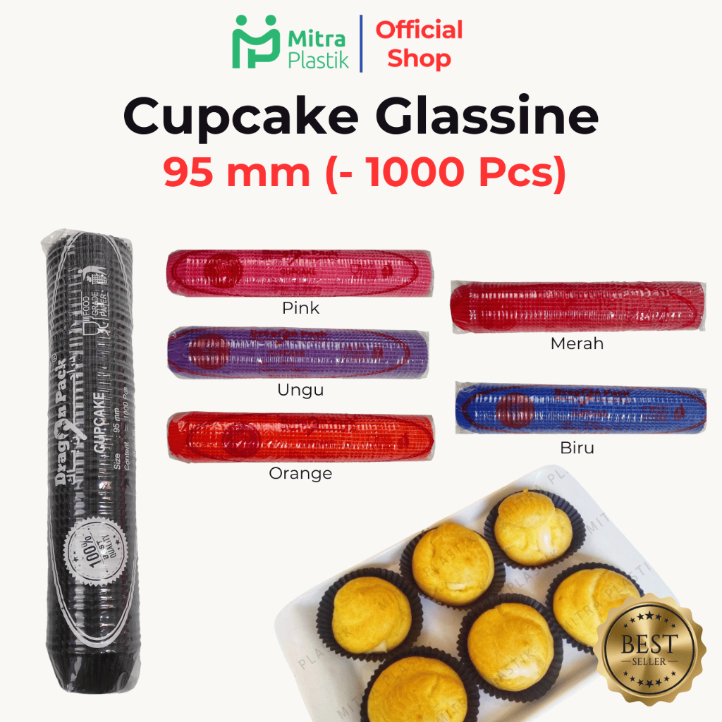 Cupcake 95 mm Cup Cake Case Glassine Paper 1000 pcs Hitam