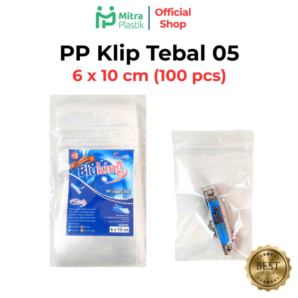 Plastik PP Klip 6x10 Tebal 50 Micron Kemasan Snack BluKing Zip Lock Zipper 6 x 10 Bungkus Keripik Ka