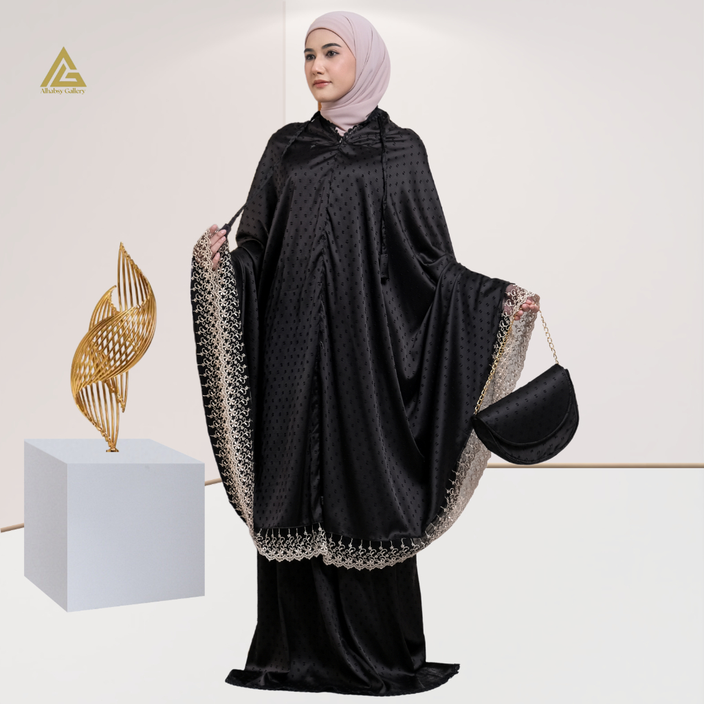 Alhamdulillah - Mukena Dewasa Mewah Armanie Uragiri Silk 2in1 Renda Alifa Series Alhamdulillah