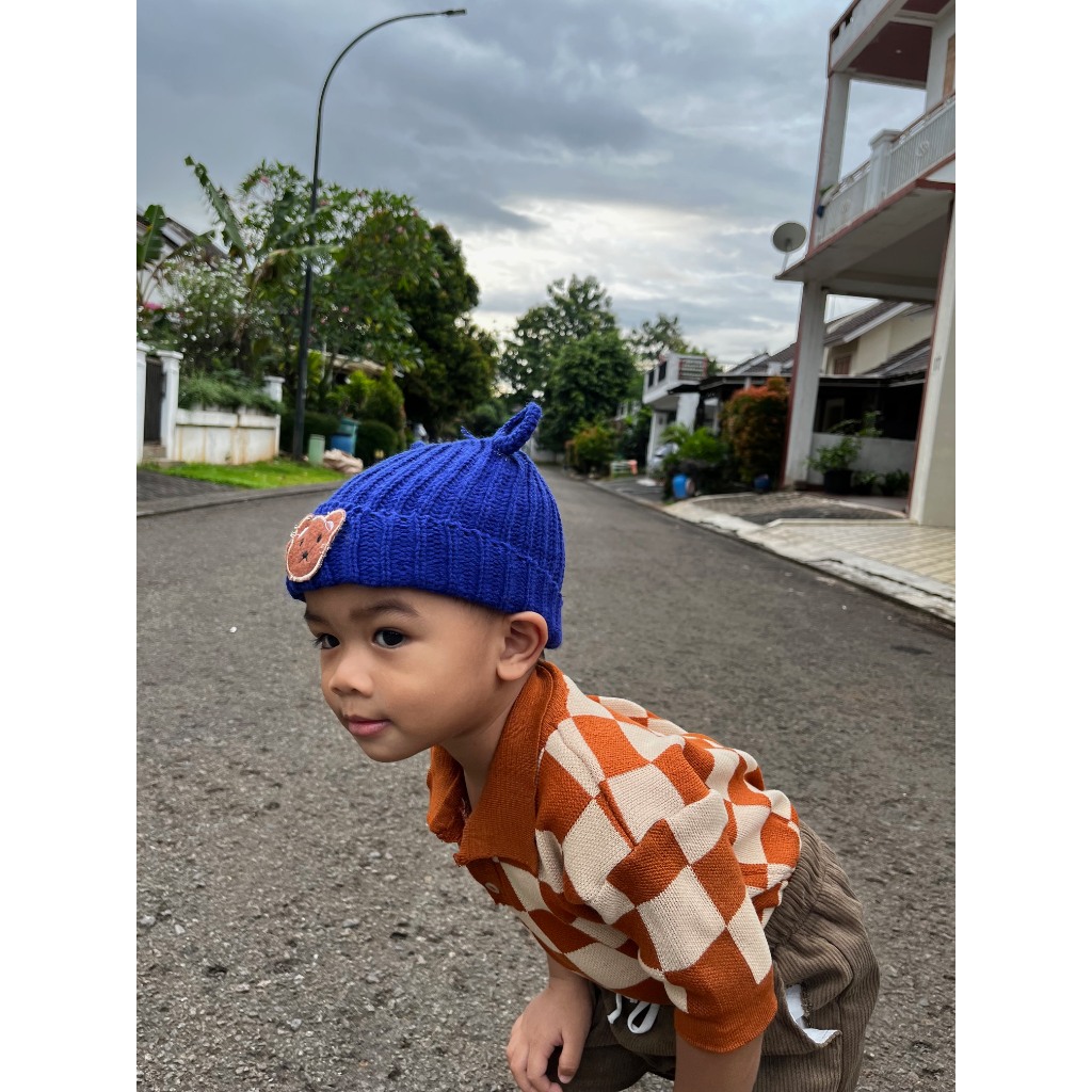 (0-5 Tahun) KUPLUK CAT FACE ANAK GEMOY LUCU POMPOM PREMIUM TOPI LAKILAKI RAFATHAR BAJU DORAEMON SUPE