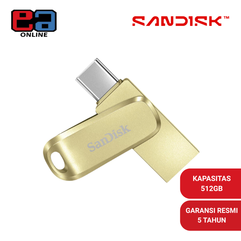 SanDisk Ultra Dual Drive Luxe OTG 512GB Gold USB 3.2 Type C Up to 400MB/s