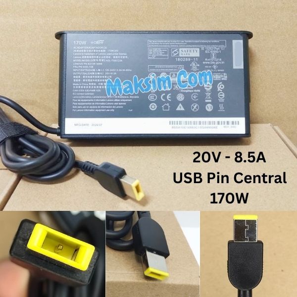 Adapter 20V 8.5A 170W Thin USB ADL170SLC3A Adapter Charger LEGION 5 T440P P50 P51 W541 Y920 Y7000P-1
