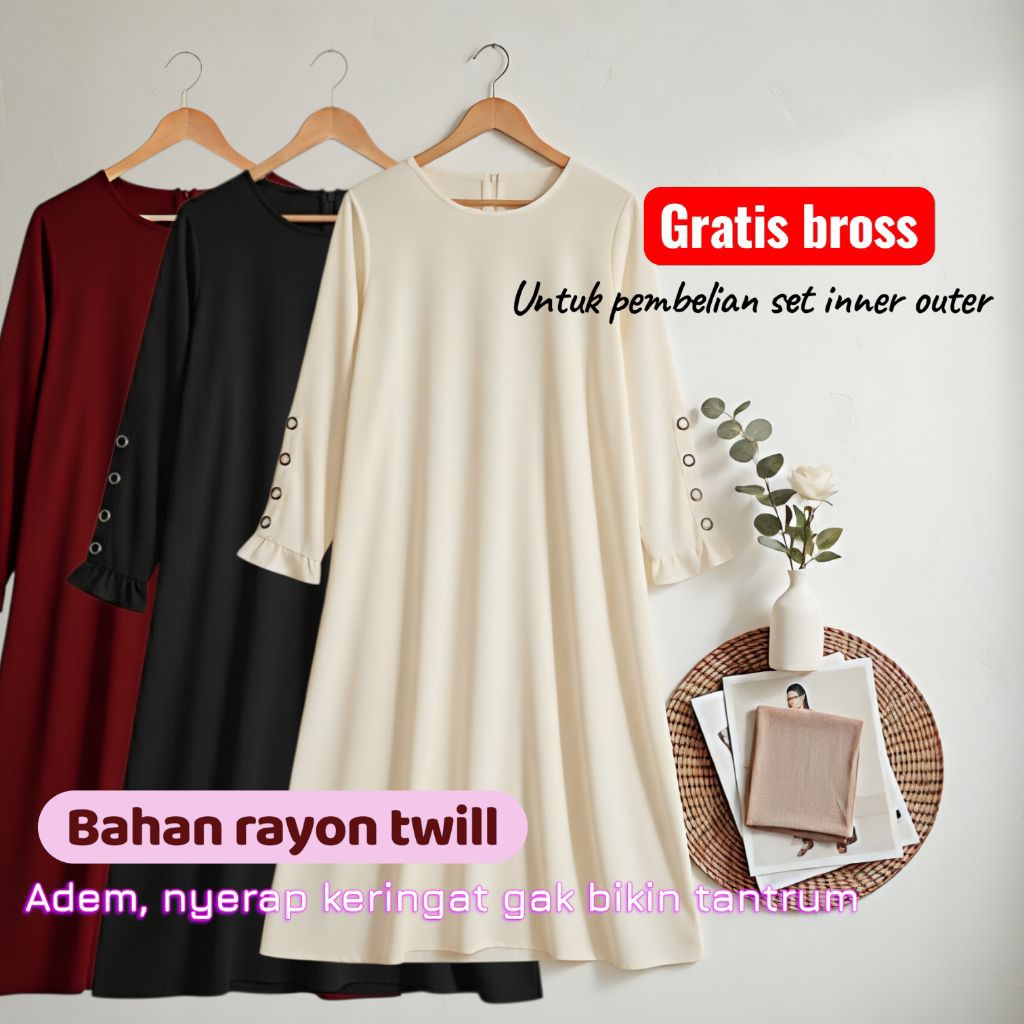Gamis anak balita rayon twill UNIQLO adem