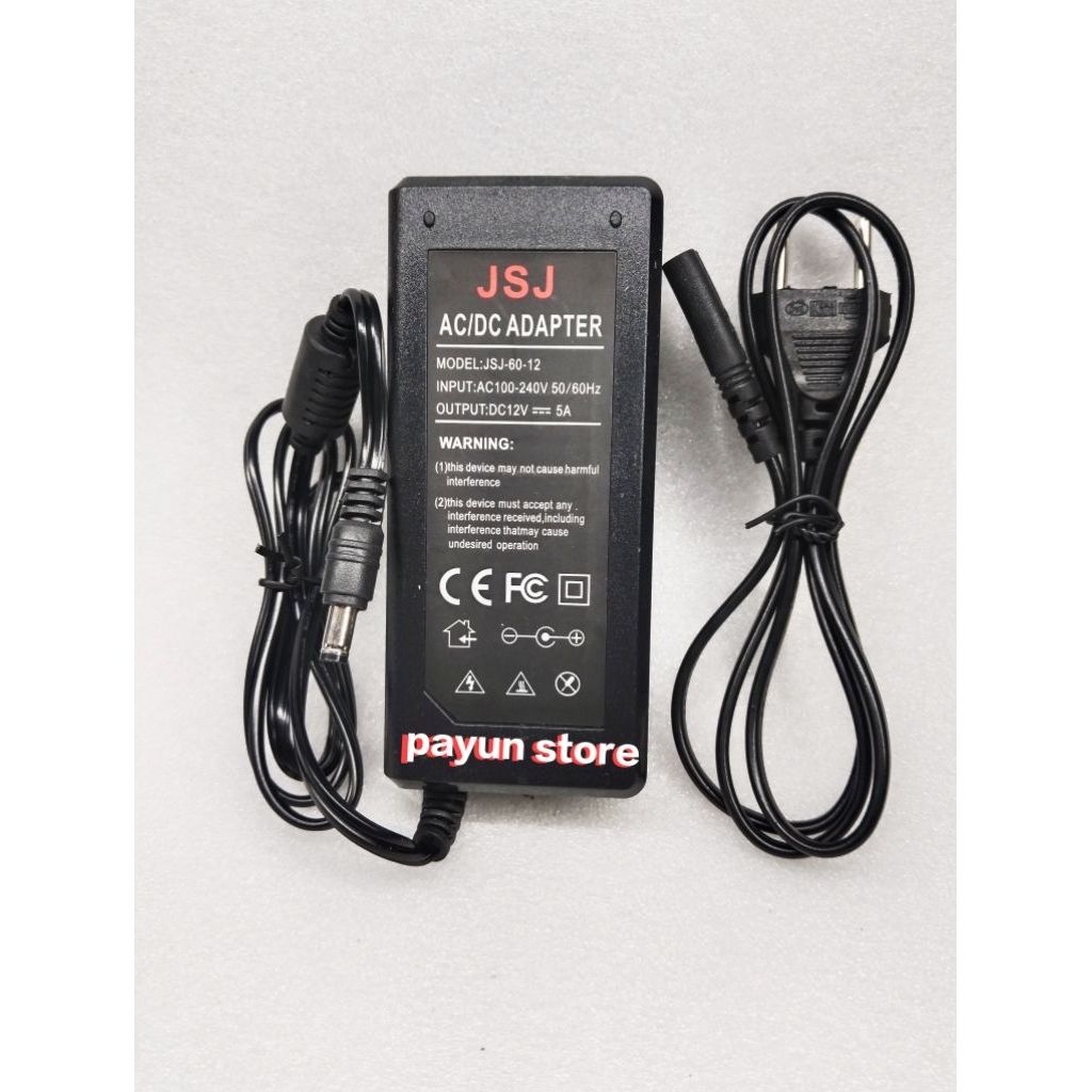 Adaptor DC 12V 5A Adaptor 12 Volt DC 5 Ampere Adaptor 12Volt 5 Amper