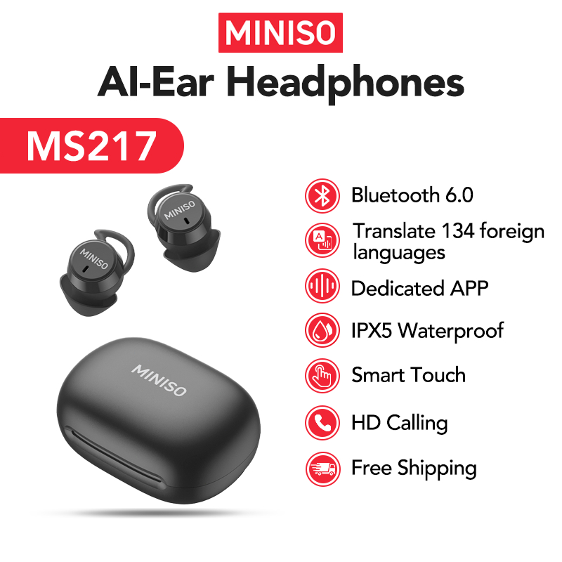 MINISO MS217 Earphone In Ear Wireless Headset TWS Bluetooth HiFi Noise Cancelling Sleep Earphones