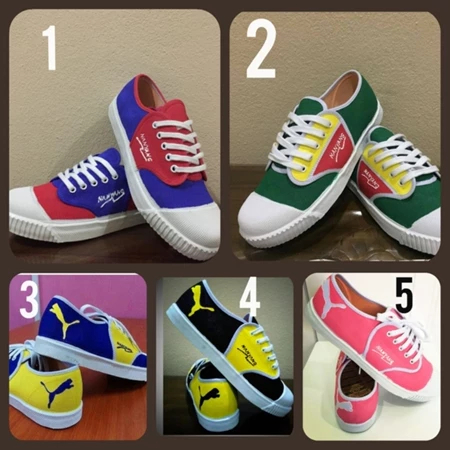 Sepatu takraw nanyang motif warna warni
