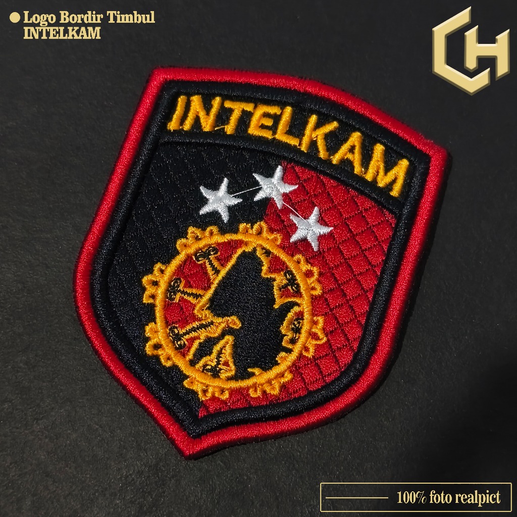 CH atribut - Logo Bordir PDL Intelkam Design Terbaru Logo Bordir Timbul Intelkam