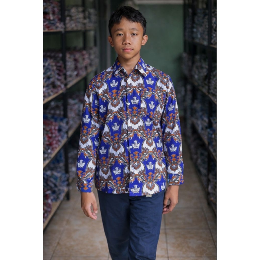 BATIK SMP NEGERI/BATIK SMP NASIONAL/BATIK SMP MOTIF SRIWEDARI BIRU