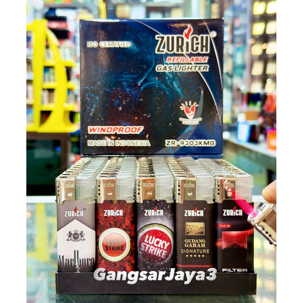 korek bara Zurich bisa isi ulang 50pcs