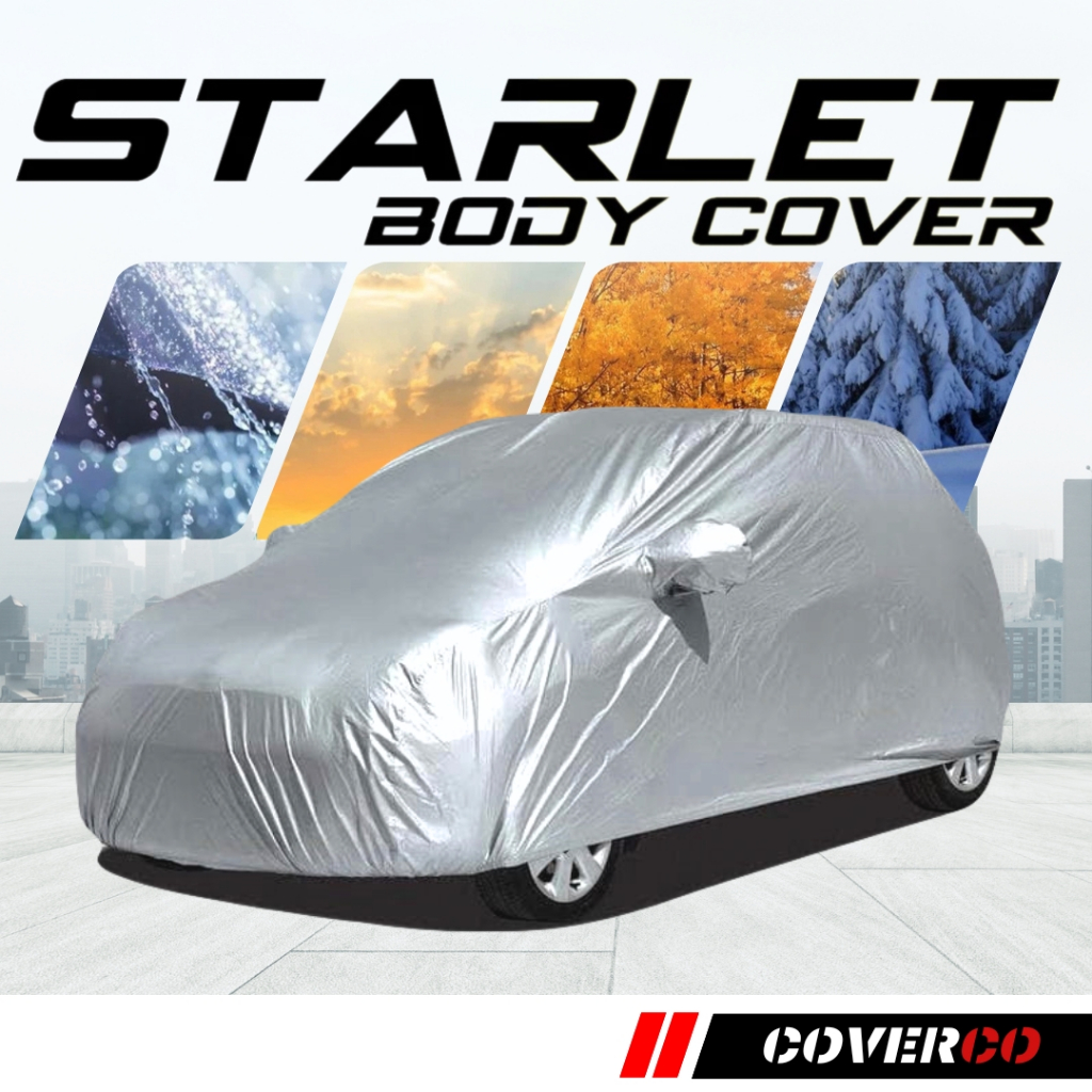 Body Cover Mobil starlet Sarung Mobil starlet kapsul/kotak/starlet xr/xs Silver Polyester
