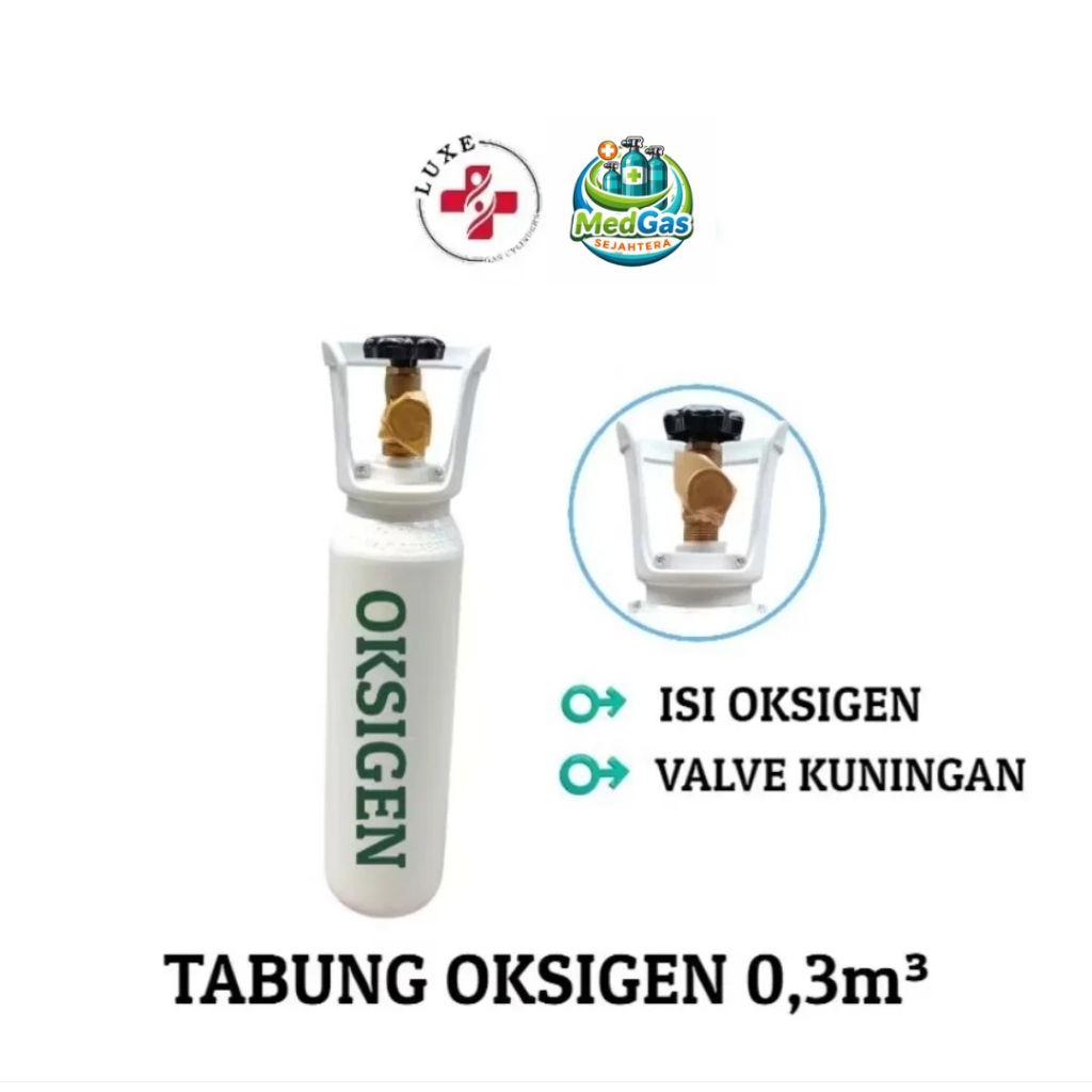 Tabung Oksigen 0,25m3/0,3m3 - Tabung Oksigen Kecil