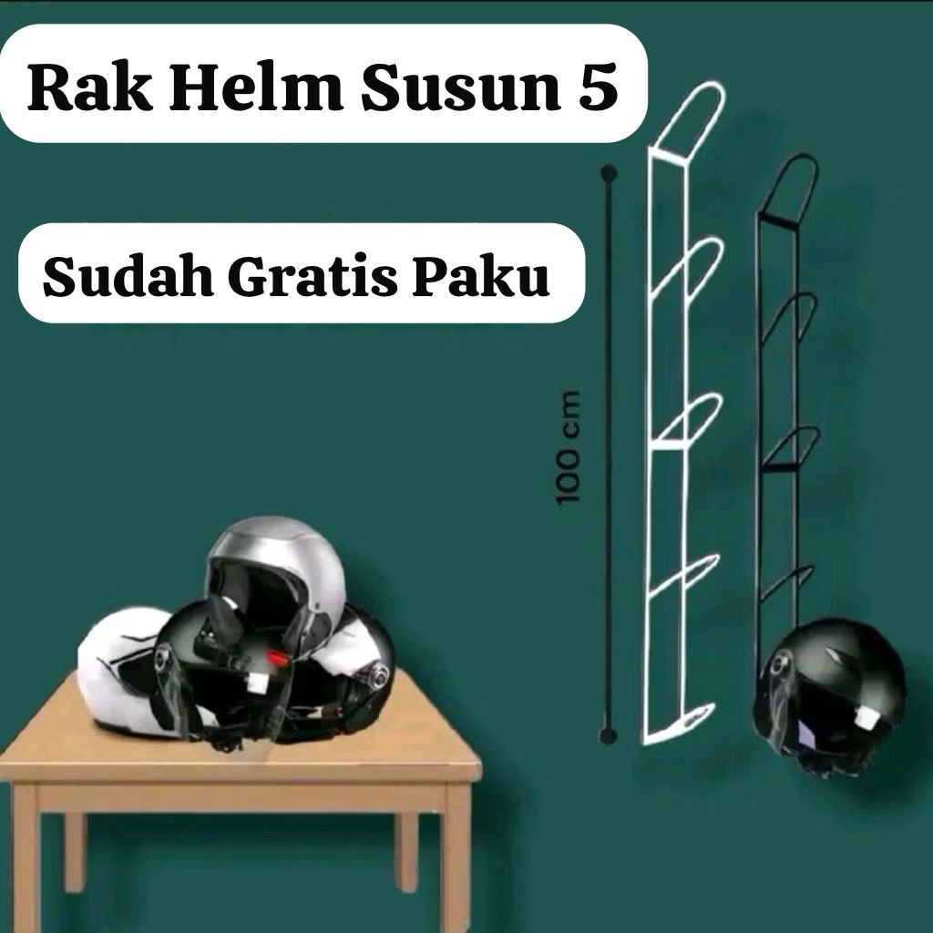 Rak Helm Gantung 5 Susun Besi