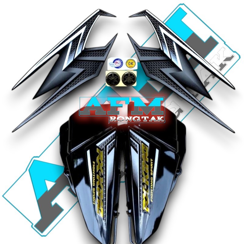 COVER BOK AKI RX KING HITAM FULLSET STRIPING HITAM 2004 TEPONG AKI RX KING HITAM BOK AKI RX KING HIT