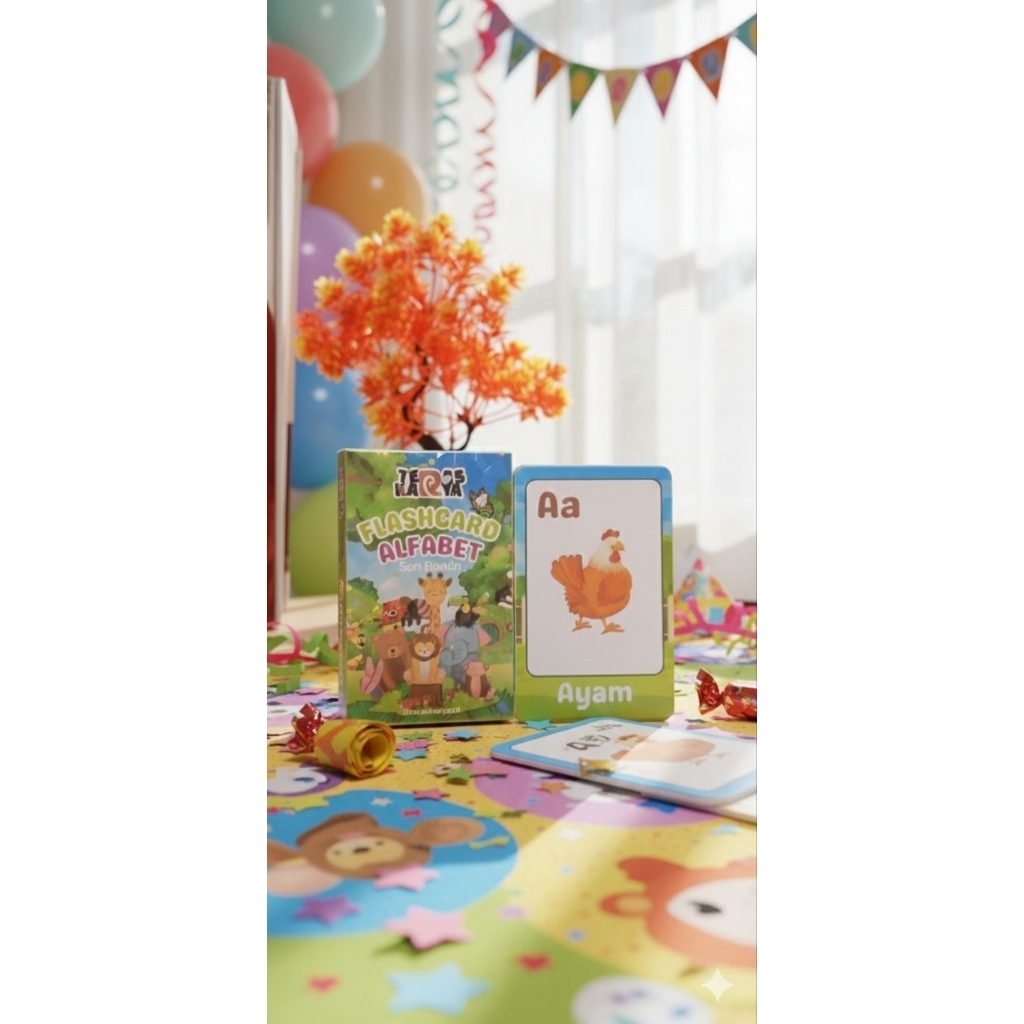 Flash Card Hewan Lucu Alfabet