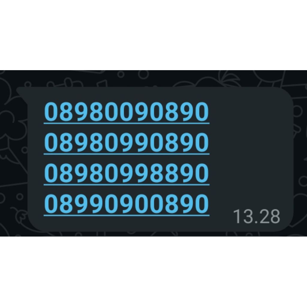 NOCAN Nomor Cantik 11 Digit Terdiri Dari Angka 0, 8 & 9 Kartu Perdana 3 Tri Three 4G LTE Kuota 3GB R