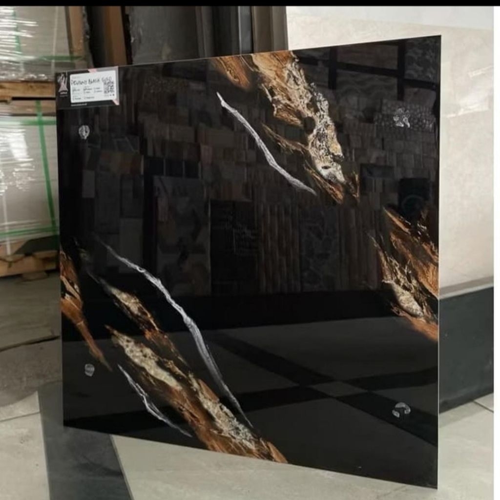 Promo granit 60x60 glossy glazed polish motif hitam marmer , granit motif gold marmer , granit lanta