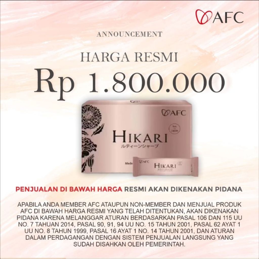 HIKARI AFC 1 BOX 30 SACHET SUPLEMEN OTAK AFC JAPAN ORI