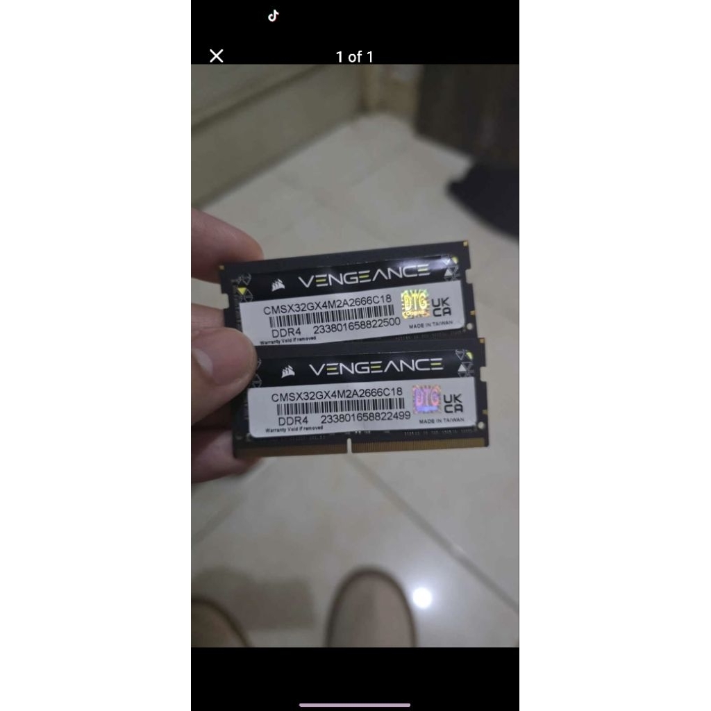 RAM LAPTOP SODIMM CORSAIR VENGEANCE 2x16GB 2666mhz