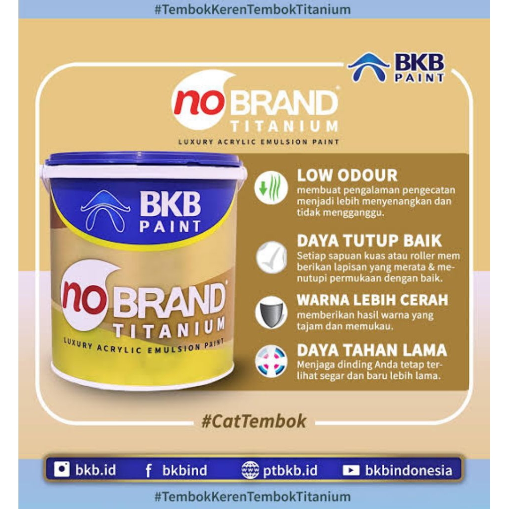 Cat Tembok No Brand Titanium 20 Kg - Bisa Buat Cat Plafond, cat beton, GRC, Gypsum
