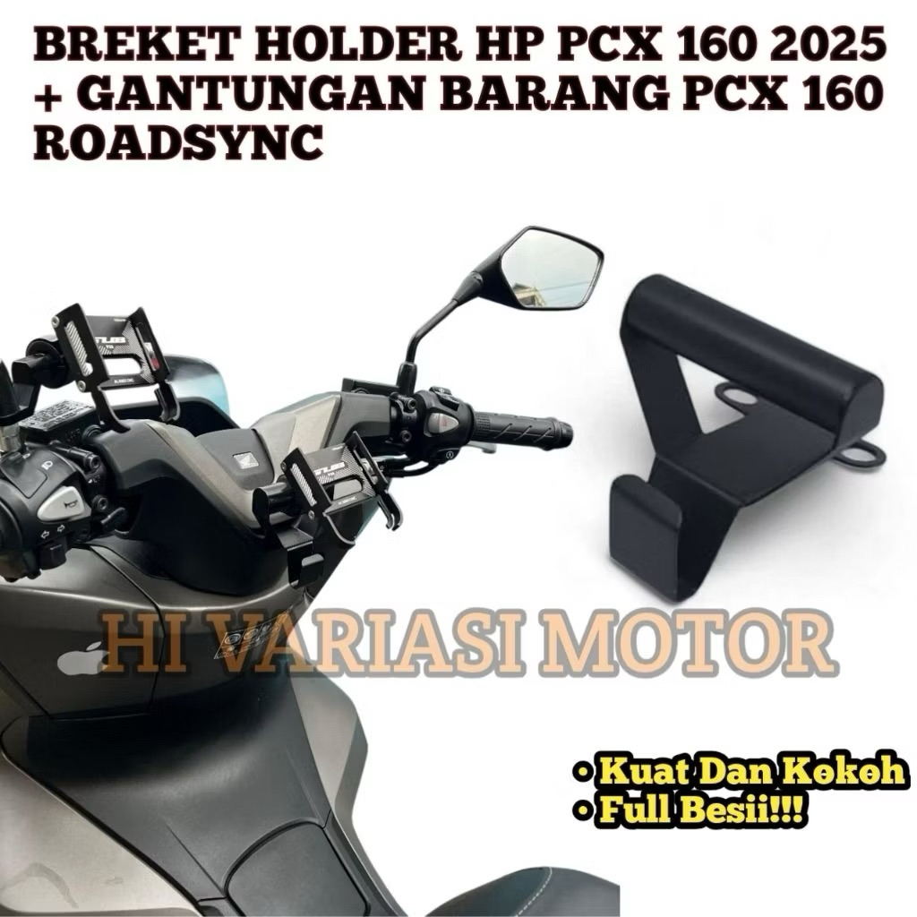 Breket Holder Pcx 160 2025 dan Gantungan Barang New PCX 160 2025 ABS CBS RoadSync - Gantungan Barang